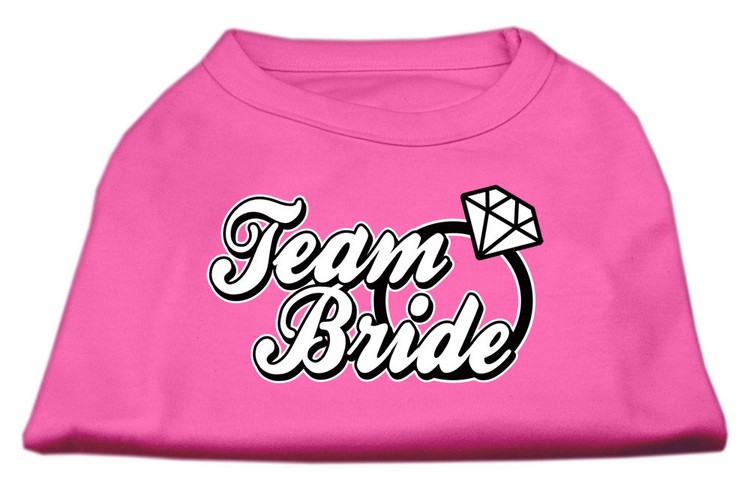 Team Bride Screen Print Shirt Bright Pink Sm